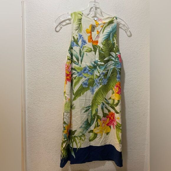 ❤️ Tommy Bahama Madeira Blooms Heritage Silk Sleeveless Tropical Shift Dress XXS - Picture 9 of 10